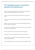 D771 Quantitative Literacy Exam Review questions with verified answers