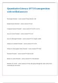 Quantitative Literacy-D771 Exam questions with verified answers