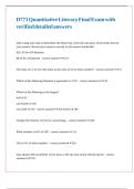 D771 Quantitative Literacy Final Exam with verified detailed answers