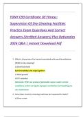 FDNY C93 Certificate Of Fitness&colon;  Supervision Of Dry Cleaning Facilities  Practice Exam Questions And Correct  Answers &lpar;Verified Answers&rpar; Plus Rationales  2026 Q&A &vert; Instant Download Pdf 