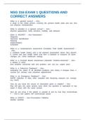 NSG 316 EXAM 1 QUESTIONS AND CORRECT ANSWERS