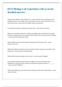 D515 Biology Lab 3 questions with accurate detailed answers