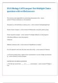 D515 Biology Cell Transport Test Multiple Choice questions with verified answers