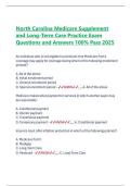 North Carolina Medicare Supplement  and Long-Term Care Practice Exam  Questions and Answers 100&percnt; Pass 2025