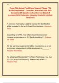 Texas FAL Actual Final Exam Newest &sol; Texas FAL  Exam Preparation &sol; Texas FAL Practice Exam With  Complete 200 Questions And Correct Detailed  Answers With Rationales &vert;Already Graded A&plus;&lpar;Latest  Version&excl;&excl;&rpar;