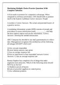 Marketing Multiple Choice Practice Questions With Complete Solutions