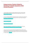 Integumentary System Adaptive Quizzing Complete Questions With Correct Answers