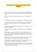 AYPO FINAL 2ND ATTEMPT TEST QUESTIONS AND ANSWERS