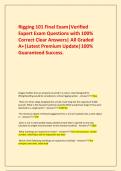  Rigging 101 Final Exam&vert;Verified Expert Exam Questions with 100&percnt; Correct Clear Answers&vert; All Graded A&plus;&vert;Latest Premium Update&vert;100&percnt; Guaranteed Success&period;