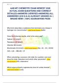 AAB MT CHEMISTRY EXAM NEWEST 2026  ACTUAL EXAM QUESTIONS AND CORRECT  DETAILED ANSWERS &lpar;VERIFIED ANSWERS&rpar; ALL  ANSWERED &lbrace;230 Q & A&rcub; ALREADY GRADED A&plus; &vert;  BRAND NEW&excl; &vert; 100&percnt; GUARANTEED PASS 