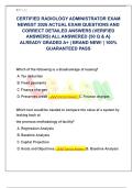CERTIFIED RADIOLOGY ADMINISTRATOR EXAM  NEWEST 2026 ACTUAL EXAM QUESTIONS AND  CORRECT DETAILED ANSWERS &lpar;VERIFIED  ANSWERS&rpar; ALL ANSWERED &lbrace;50 Q & A&rcub;  ALREADY GRADED A&plus; &vert; BRAND NEW&excl; &vert; 100&percnt;  GUARANTEED PASS 