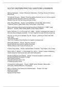 SLS 1501 MIDTERM PRACTICE QUESTIONS & ANSWERS