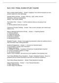 SLS 1501 FINAL EXAM STUDY GUIDE
