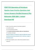 FDNY P23 Operation of Petroleum  Pipeline Exam Practice Questions And  Correct Answers &lpar;Verified Answers&rpar; Plus  Rationales 2026 Q&A &vert; Instant  Download Pdf 