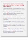 NICET LEVEL 1 HIGHWAY CONSTRUCTION  EXAM QUESTIONS AND ANSWERS VERIFIED  100&percnt; CORRECT 