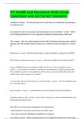 KY Health and Insurance State Exam Questions and All Correct Answers.