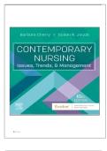 TEST BANK FOR  Contemporary Nursing&colon; Issues&comma; Trends&comma; and Management 10th Edition by Barbara Cherry ISBN&colon;9780443123566 COMPLETE GUIDE ALL CHAPTERS COVERED 100&percnt; VERIFIED A&plus; GRADE ASSURED&excl;&excl;&excl;&excl;&excl; NEW LATEST UPDATE&excl;&excl;&excl;&excl;&excl;