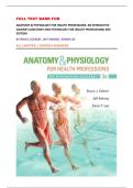 FULL TEST BANK FOR  ANATOMY & PHYSIOLOGY FOR HEALTH PROFESSIONS: AN INTERACTIVE JOURNEY (ANATOMY AND PHYSIOLOGY FOR HEALTH PROFESSIONS) 3RD EDITION BY BRUCE COLBERT, JEFF ANKNEY, KAREN LEE  ALL CHAPTER | VERIFIED ANSWERS