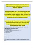AWR-160-W WMD&sol;Terrorism Awareness for Emergency  Responders Final Exam 2026 &vert;&vert; VERIFIED QUESTIONS &  ANSWERS &vert;&vert; RATED A&plus; 