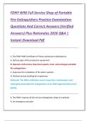 FDNY W96 Full Service Shop of Portable  Fire Extinguishers Practice Examination  Questions And Correct Answers &lpar;Verified  Answers&rpar; Plus Rationales 2026 Q&A &vert;  Instant Download Pdf 