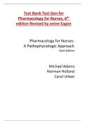 Pharmacology for Nurses &lpar;6th Edition&comma; Revised by Janine Eagon&rpar; &ndash; Complete Test Bank & TestGen &lpar;All Chapters Included&rpar;