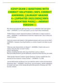 ICDVP EXAM 2 QUESTIONS WITH CORRECT SOLUTIONS &lpar;100&percnt; CORRECT ANSWERS&rpar; &vert;&vert;ALREADY GRADED A&plus;&vert;&vert;UPDATED 2025&sol;2026&vert;&vert;100&percnt; GUARANTEED PASS&vert;&vert;<<NEWEST VERSION>>