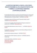 AANP ACTUAL EXAM QUESTIONS LATEST UPDATE 2025 WITH CORRECT DETAILED AND VERIFIED ANSWERS&sol;A&plus; GRADE