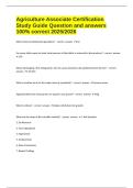 Agriculture Associate Certification Study Guide Question and answers 100&percnt; correct 2025&sol;2026