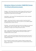 Elementary Literacy Curriculum- D668 WGU &lpar;Lesson 1 & 2&rpar; Exam with precise answers