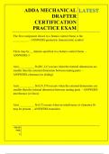 ADDA MECHANICAL DRAFTER CERTIFICATION PRACTICE EXAM QUESTIONS AND ANSWERS 2025