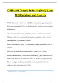 OSHA 511 General Industry &lpar;2017&rpar; Exam 2026 Questions and Answers