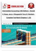 Intermediate Accounting &lpar;19th Edition&rpar; &ndash; Donald E&period; Kieso&comma; Jerry J&period; Weygandt & Terry D&period; Warfield &ndash; Complete Test Bank &lpar;Chapters 1&ndash;23&rpar;