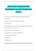 IICRC S520 - Standard for Mold Remediation Exam 2026 Questions and Answers