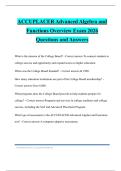 ACCUPLACER Advanced Algebra and Functions Overview Exam 2026 Questions and Answers