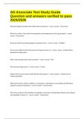 AG Associate Test Study Guide Question and answers verified to pass 2025&sol;2026