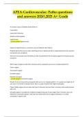 APEA &ndash; Cardiovascular Pathophysiology Exam &vert; Verified Actual Questions & Correct Answers &vert; Latest A&plus; Grade 2024&sol;2025