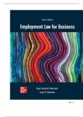 TEST BANK FOR Employment Law for Business 10th Edition by Dawn D&period; Bennett-Alexander&comma; Laura P&period; Hartman ISBN&colon; 978-1260734270 COMPLETE GUIDE ALL CHAPTERS COVERED 100&percnt; VERIFIED A&plus; GRADE ASSURED&excl;&excl;&excl;&excl;&excl;NEW LATEST UPDATE&excl;&excl;&excl;&excl;&excl;