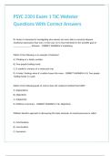 PSYC 2301 Exam 1 TJC Webster Questions With Correct Answers