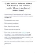 HESI RN med-surg version a & version b 2024-2025 actual exam each exam contains 125 questions and correct detailed answers
