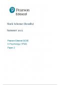 Edexcel GCSE Psychology Paper 2 2025 &vert; Mark Scheme