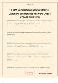 SHRM Certification Exam COMPLETE Questions and Detailed Answers LATEST UPDATE THIS YEAR