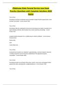 Oklahoma State Funeral Service Law Exam Practice Questions with Complete Solutions 2026 Exams