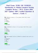 Final Exam&colon; NURS 120&sol; NURS120 &ndash; Introduction to Medical Surgical Nursing Complete Review &vert; WCU &lpar;Latest 2026&sol; 2027 Update&rpar; 100&percnt; Verified Questions & Answers &vert; Grade A
