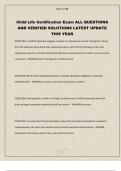 Child Life Certification Exam ALL QUESTIONS AND VERIFIED SOLUTIONS LATEST UPDATE THIS YEAR