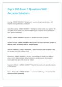 Psych 100 Exam 3 Questions With Accurate Solutions 