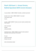 Psych 100 Exam 1 - Umass Tammy Rahhal Questions With Correct Answers 