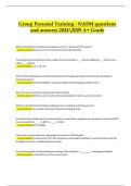 NASM Group Personal Training Exam &vert; Verified Questions & Correct Answers &vert; Latest A&plus; Grade 2024&sol;2025