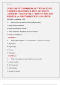 NURS 3366 PATHOPHYSIOLOGY FINAL EXAM  VERIFIED QUESTIONS & 100&percnt; ACCURATE  ANSWERS &vert; COMPLETELY UPDATED 2025&ndash;2026  EDITION A&plus; PERFORMANCE GUARANTEED 
