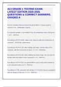 ACI GRADE 1 TESTING EXAM&period; LATEST EDITION 2025-2026&period; QUESTIONS & CORRECT ANSWERS&period; GRADED A