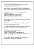 TDLR LICENSING & REGULATIONS QUESTIONS WITH COMPLETE SOLUTIONS
